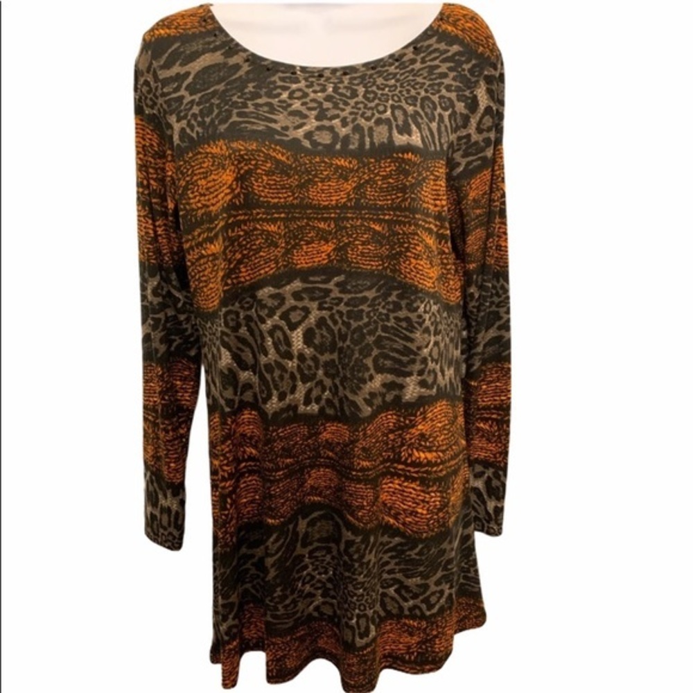 Isabel Animal Print Long Sleeve Top Size M
